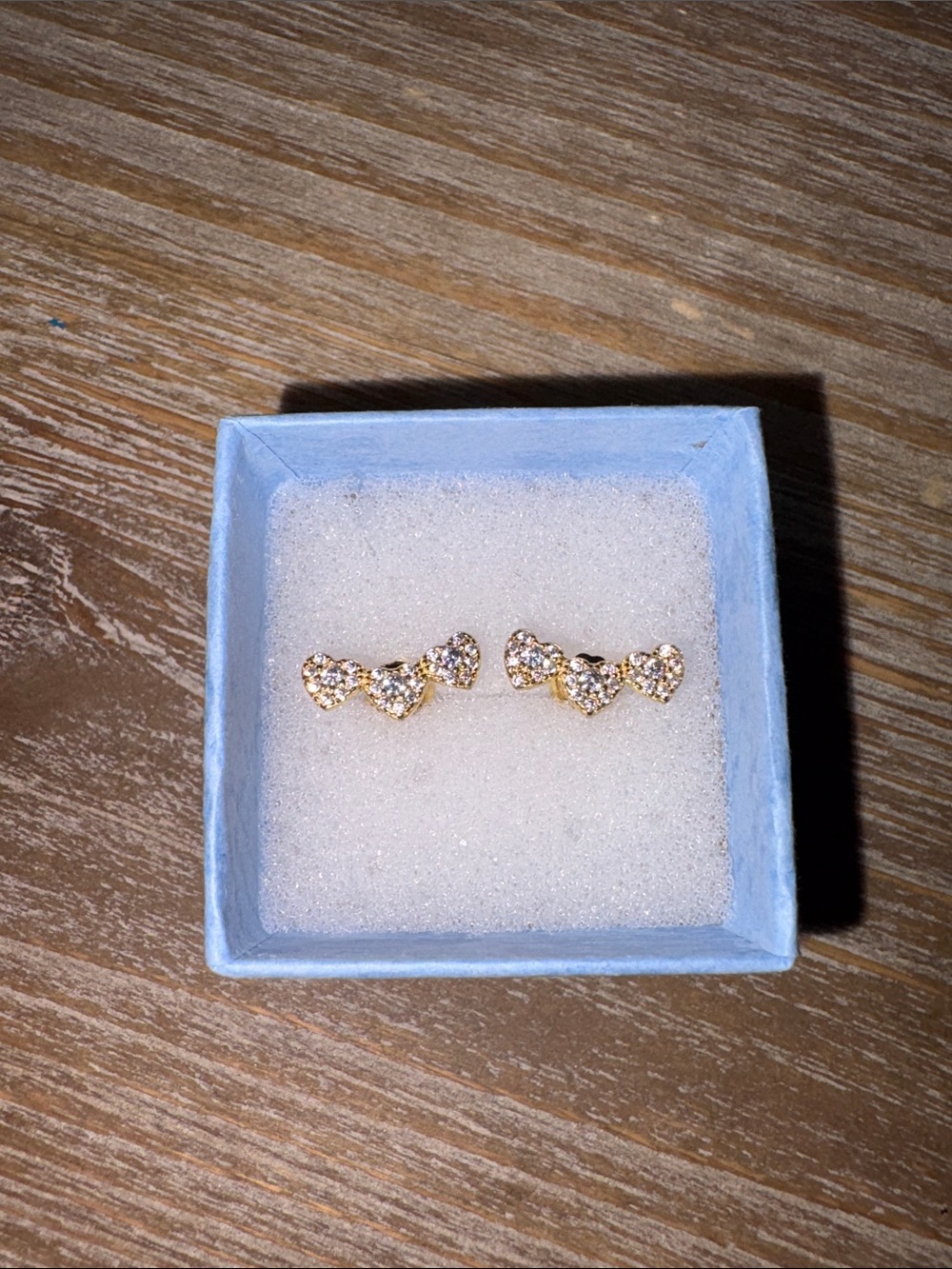 14K Gold Played Sterling Silver 925 Heart Crawler Studs New